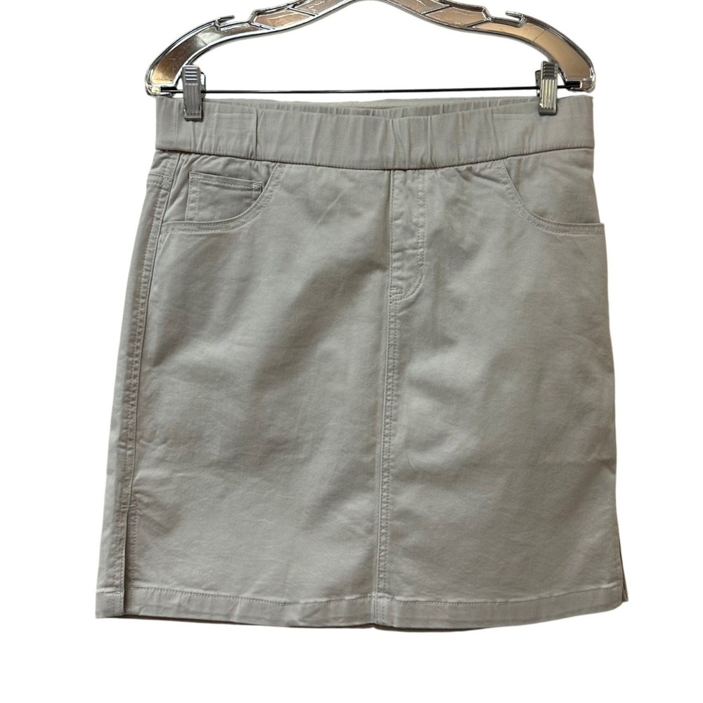 JAG On The Go Mid Rise Skort Stone Beige Cotton Stretch Pull On Mini Size 6 NEW